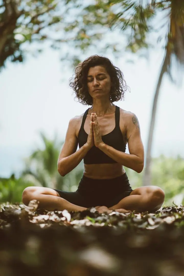 Quiet guided meditation in the studio